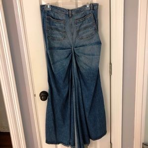 Jean Maxi Skirt with unique bustle